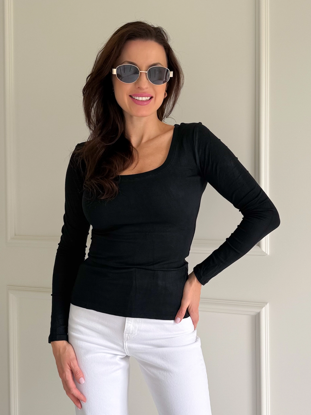 Bluzka longsleeve basic | czarna 