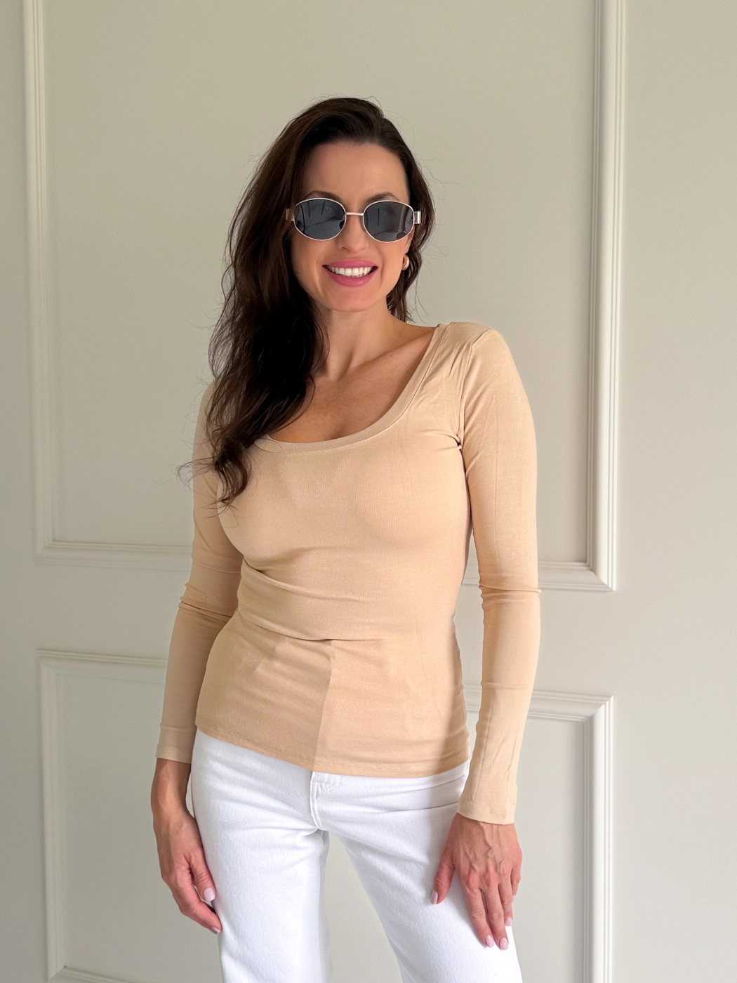Bluzka longsleeve basic | beż